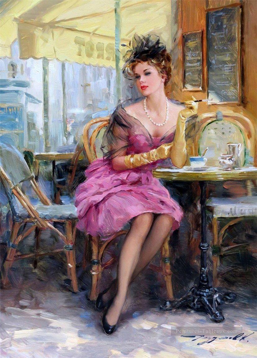 Belle femme KR 004 Impressionist Peintures à l'huile